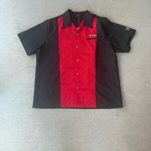 Steady Clothing Last Call Bowling Shirt XL Black Red El Tejón Embroidered